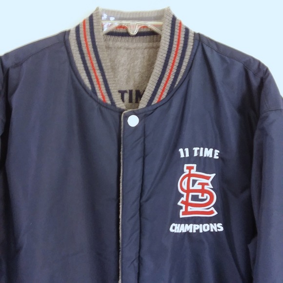 St. Louis Cardinals MLB Reversible Melton Jacket XL JH Design Heathered Gray‎ - Picture 13 of 16